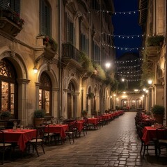 A narrow street in Italy