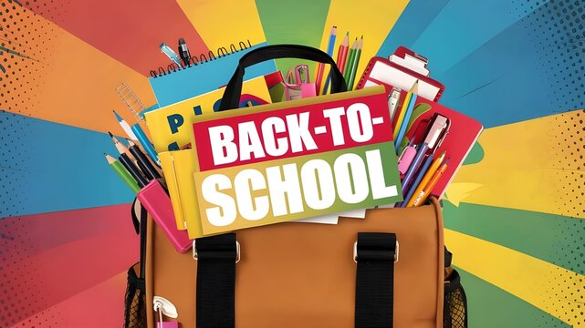 back to school background with poster - Powered by Adobe