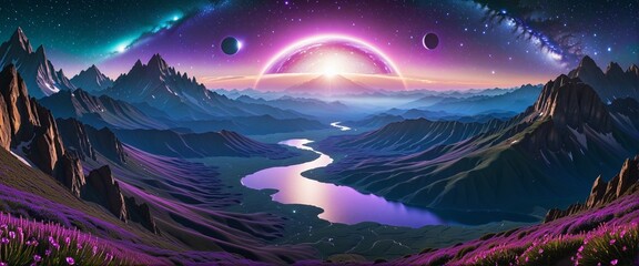 Fototapeta premium Space Odyssey: A Celestial Journey