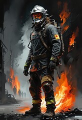 firefighter in action