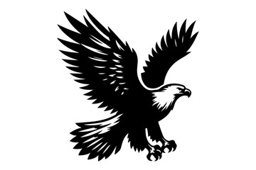 Black and white eagle logo vector illustration | Badge Design | flying eagle vector illustration| eagle design 03