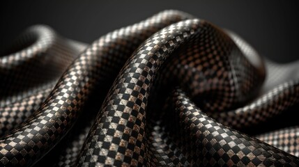 Close-up of carbon fiber fabric with a checkered pattern
