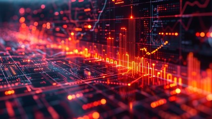 Obraz premium Visualizing the Pulse of the Digital Economy