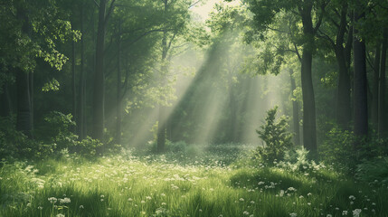 Obraz premium morning in the woods