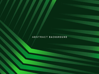 Futuristic green lines abstract background. Geometric green lines form abstract vector background. Technology background in green modern style.