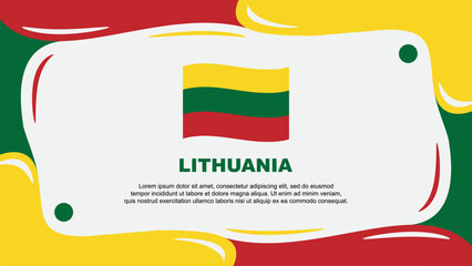 Lithuania Flag Abstract Background Flat Design Template. Lithuania Independence Day Banner Wallpaper Vector Illustration. Lithuania Illustration