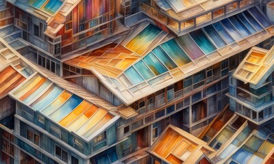 Fototapeta premium Paint palettes watercolor painting set. Artist paint brushes and paint cans of paint 