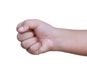 Hand fist gesture Isolated on transparent background, PNG File.