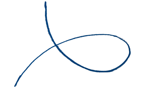 Blue pencil strokes isolated on transparent background.