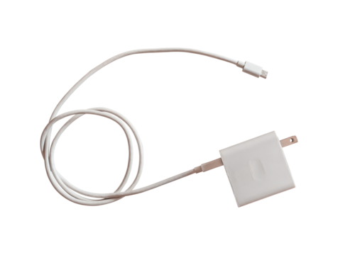 USB charging cable of smartphone isolated on transparent background. PNG File