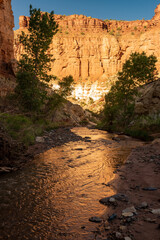 Sulphur Creek Glows Orange From The Reflection Of Surrounding Walls