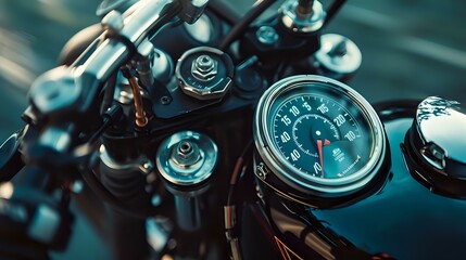 a zoomed view of a speedometer of a bike