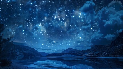 Naklejka premium Explore the idea of unlocking cosmic secrets by connecting the stars in the correct sequence, blending the boundaries between the tangible and the ethereal.