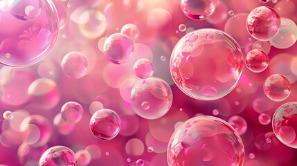 an elegant background of pink bubbles