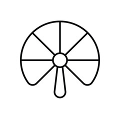 Naklejka premium hand fan vector icon