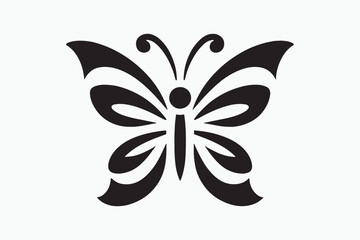 Butterfly silhouette vector style with white background