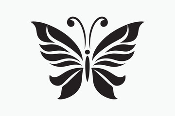 Butterfly silhouette vector style with white background