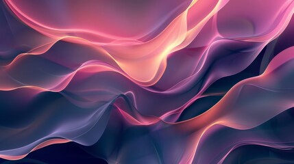 Abstract Swirling Purple and Orange Waves