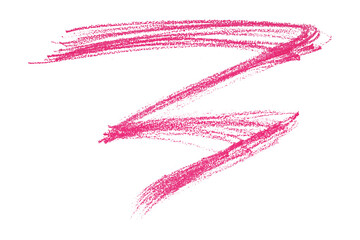 Pink pencil strokes isolated on transparent background.