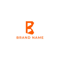 ILLUSTRATION LETTER B GEOMETRIC LOGO ICON ORANGE COLOR TEMPLATE SIMPLE MINIMALIST ELEMENT DESIGN SIMPLE VECTOR GOOD FOR APPS, BRAND 