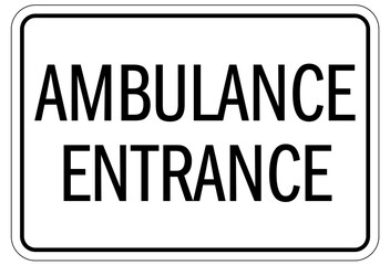 Emergency vehicle and ambulance parking sign