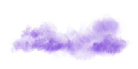 Fog or smoke. Purple smog clouds on floor, isolated transparent special effect. Morning fog over land or water surface, magic haze. PNG.
