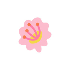 Stylized pink flower illustration