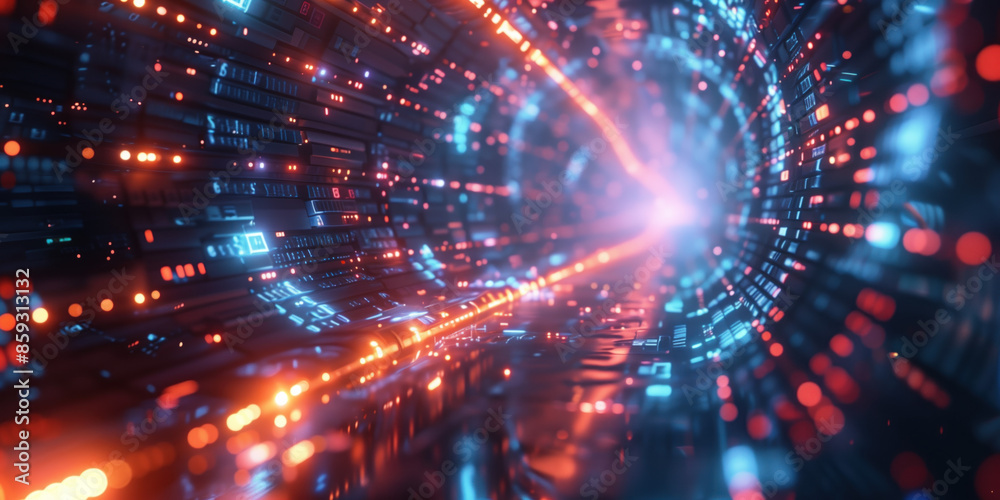 Poster abstract futuristic sci-fi background. created with generative ai technology.