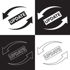 Obraz premium Update icon. isolated on white and black background. EPS 10