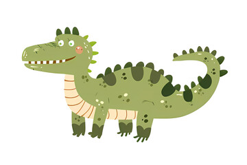 Obraz premium Cute crocodile, alligator,jungle animals.Wild animals of Africa.Simple cartoon flat illustration on transparent background PNG