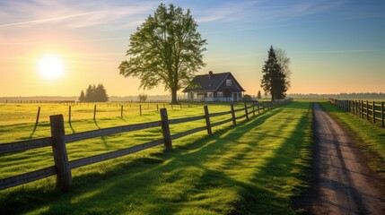 Fototapeta premium sunset in the countryside