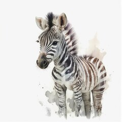 Fototapeta premium Baby Zebra Illustration on White Background
