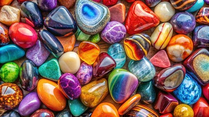 Vibrant Polished Stones Collection - Perfect for Home Decor and Art Projects  