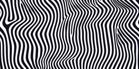 Abstract Black and White Wavy Stripes Pattern