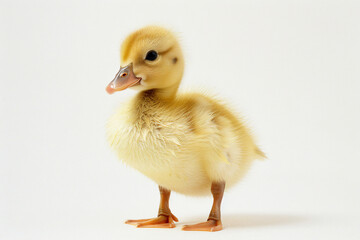 Fototapeta premium a duck with a long beak standing on a white surface