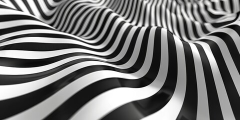 Abstract Black and White Striped Pattern