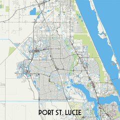 Port Saint Lucie, Florida, USA map poster art