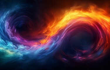 color swirls intermingle in the abyss.