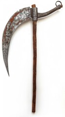Obraz premium Antique Curved Blade Weapon With Wooden Handle