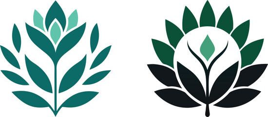        Flower logo vector art illustration.
