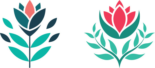        Flower logo vector art illustration.
