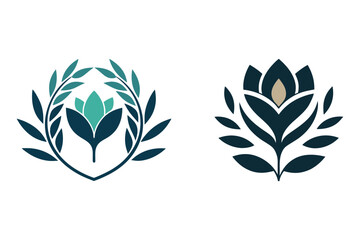        Flower logo vector art illustration.
