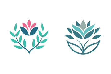        Flower logo vector art illustration.
