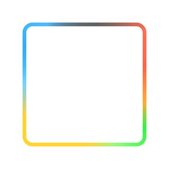 明るい5色のグラデーションの正方形のフレーム - シンプルでおしゃれなデコレーション素材