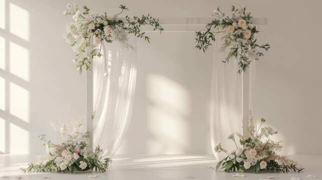White photo display board for wedding arch
