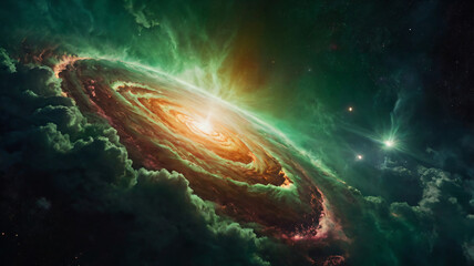 green pulsar in outer space
