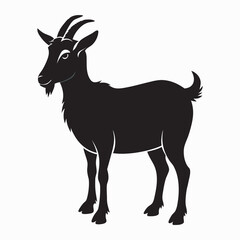 Vector isolated silhouette goat