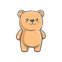 Obraz premium Cute brown bear, baby print.Simple cartoon flat illustration on transparent background PNG