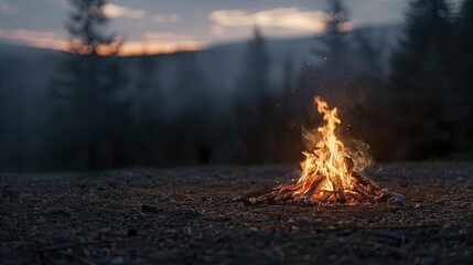 Forest bonfire safety tips illustrated through clear and informative visuals, encouraging responsible enjoyment of outdoor fires with helpful guidance.