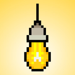 Ceiling light bulb in pixel art style